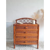 Commode en rotin brun circa années 70