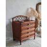 Commode en rotin brun circa années 70