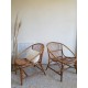 Paire de fauteuils corbeille en rotin vintage