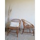 Paire de fauteuils corbeille en rotin vintage