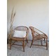 Paire de fauteuils corbeille en rotin vintage
