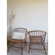 Paire de fauteuils corbeille en rotin vintage