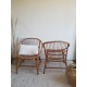 Paire de fauteuils corbeille en rotin vintage