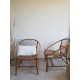 Paire de fauteuils corbeille en rotin vintage