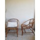 Paire de fauteuils corbeille en rotin vintage