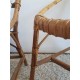 Paire de fauteuils corbeille en rotin vintage