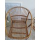Paire de fauteuils corbeille en rotin vintage