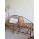 Paire de fauteuils corbeille en rotin vintage