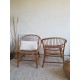 Paire de fauteuils corbeille en rotin vintage