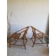 Paire de fauteuils corbeille en rotin vintage