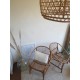 Paire de fauteuils corbeille en rotin vintage