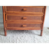 Commode en rotin brun circa années 70