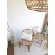 Paire de fauteuils corbeille en rotin vintage