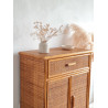 Buffet en rotin vintage circa années 70