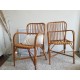 Paire de fauteuils en rotin vintage