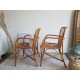 Paire de fauteuils en rotin vintage