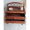 Commode en rotin brun circa années 70