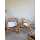 Paire de fauteuils corbeille en rotin vintage
