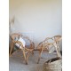 Paire de fauteuils corbeille en rotin vintage