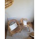 Paire de fauteuils corbeille en rotin vintage