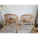 Paire de fauteuils corbeille en rotin vintage