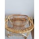 Paire de fauteuils corbeille en rotin vintage