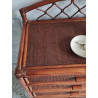 Commode en rotin brun circa années 70