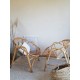 Paire de fauteuils corbeille en rotin vintage