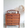 Commode en rotin brun circa années 70