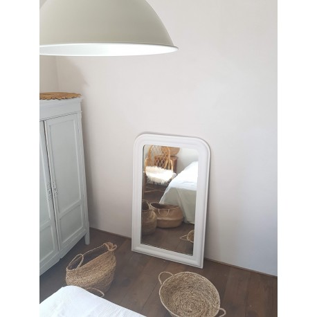 Miroir ancien blanc 120x71cm de style Louis Philippe