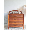 Commode en rotin brun circa années 70