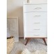 Commode -semainier pieds compas circa 1960 esprit scandinave