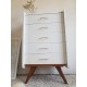 Commode -semainier pieds compas circa 1960 esprit scandinave