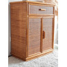 Buffet en rotin vintage circa années 70