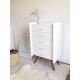 Commode -semainier pieds compas circa 1960 esprit scandinave