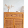 Buffet en rotin vintage circa années 70