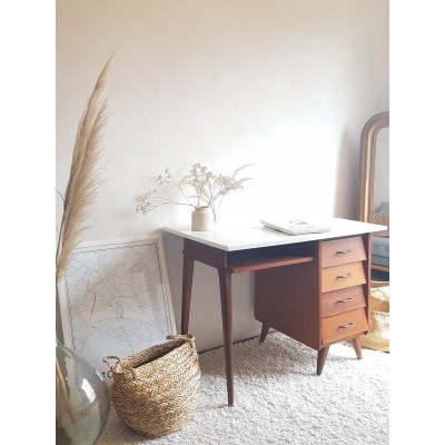 Bureau à pieds compas esprit scandinave circa 1960