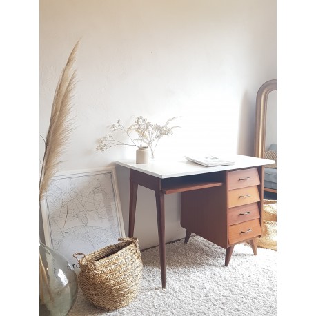 Bureau à pieds compas esprit scandinave circa 1960