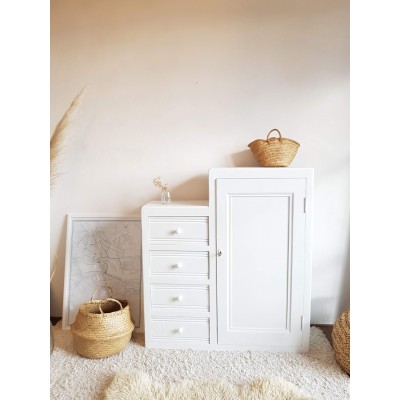 Commode asymétrique blanche