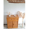 Buffet en rotin vintage circa années 70