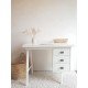 Bureau blanc  scandinave pieds compas  circa 1960