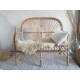 Banquette en rotin et osier  2 places - vintage