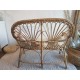 Banquette en rotin et osier  2 places - vintage