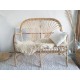 Banquette en rotin et osier  2 places - vintage