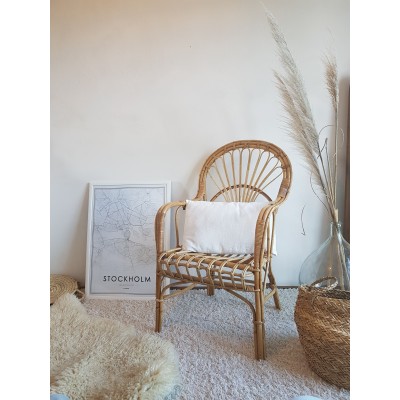 Fauteuil en rotin et osier vintage