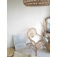 Fauteuil en rotin et osier vintage