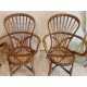 2 chaises et 2 fauteuils rotin et osier par P.Audoux et F. Minet circa 1950