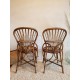 2 chaises et 2 fauteuils rotin et osier par P.Audoux et F. Minet circa 1950