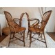 2 chaises et 2 fauteuils rotin et osier par P.Audoux et F. Minet circa 1950