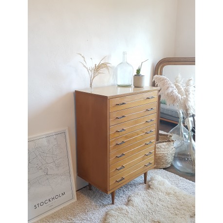 Superbe commode années 60  scandinave - 7 tiroirs